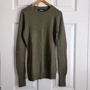 EXPRESS Olive Green Crewneck Sweater Size Small